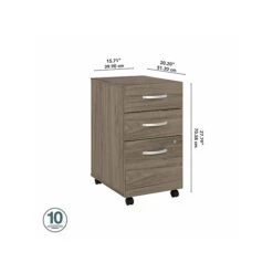 Bush Business Furniture Studio C 3 Drawer Mobile File Cabinet, Modern Hickory (SCF216MHSU) -Office Supply Shop sp143680556 sc7