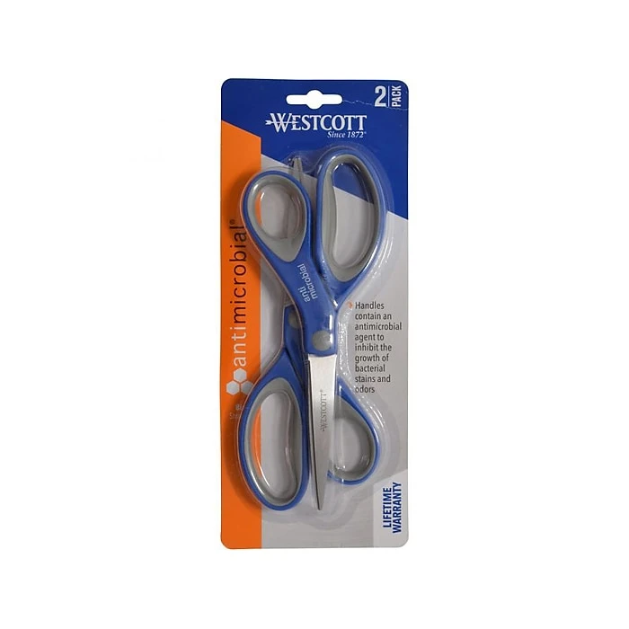 Westcott 8" Stainless Steel Scissors, Silver/Blue/Gray, 2/Pack (17836) Westcott 8" Stainless Steel Scissors, Silver/Blue/Gray, 2/Pack (17836) -Office Supply Shop sp144570220 sc7