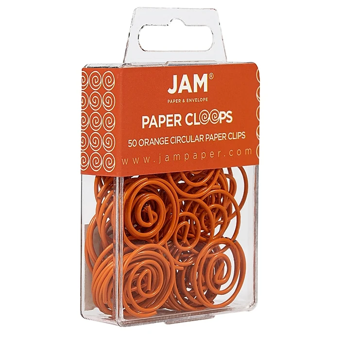 JAM Paper Colored Circular Paper Clips, Round Paperclips, Orange, 50/Pack (21827540) JAM Paper Colored Circular Paper Clips, Round Paperclips, Orange, 50/Pack (21827540) -Office Supply Shop sp145003476 sc7
