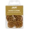 JAM Paper Colored Circular Paper Clips, Round Paperclips, Gold, 50/Pack (21832062)
