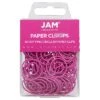 JAM Paper Colored Circular Paper Clips, Round Paperclips, Hot Pink Fuchsia, 2 Packs Of 50 (2187136B)