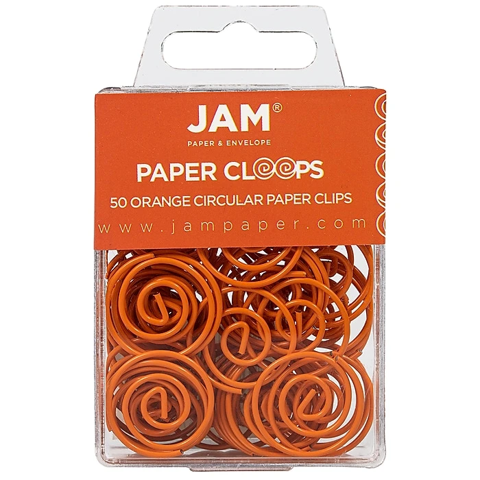 JAM Paper Colored Circular Paper Clips, Round Paperclips, Orange, 50/Pack (21827540) JAM Paper Colored Circular Paper Clips, Round Paperclips, Orange, 50/Pack (21827540) -Office Supply Shop sp145003510 sc7
