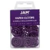 JAM Paper Colored Circular Paper Clips, Round Paperclips, Purple, 2 Packs Of 50 (2187137B)