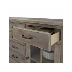 Bush Furniture Leonis 3-Drawer Buffet Cabinet, Letter/Legal, Lakewood Gray, 62" (LNT162LGSU) -Office Supply Shop sp145952696 sc7