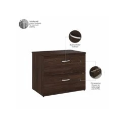 Bush Business Furniture Hybrid 2-Drawer Lateral File Cabinet With Shelves, Letter/Legal, Black Walnut, 36" (HYB018BWSU) -Office Supply Shop sp147608449 sc7