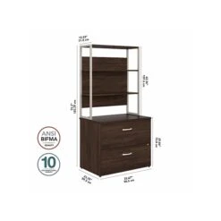 Bush Business Furniture Hybrid 2-Drawer Lateral File Cabinet With Shelves, Letter/Legal, Black Walnut, 36" (HYB018BWSU) -Office Supply Shop sp147608450 sc7
