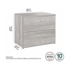Bush Business Furniture Hybrid 2-Drawer Lateral File Cabinet, Letter/Legal, Platinum Gray, 36" (HYF136PGSU-Z) 3 Bush Business Furniture Hybrid 2-Drawer Lateral File Cabinet, Letter/Legal, Platinum Gray, 36" (HYF136PGSU-Z) -Office Supply Shop sp147695941 sc7