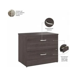 Bush Business Furniture Hybrid 2-Drawer Lateral File Cabinet, Letter/Legal, Storm Gray, 36" (HYF136SGSU-Z) 2 Bush Business Furniture Hybrid 2-Drawer Lateral File Cabinet, Letter/Legal, Storm Gray, 36" (HYF136SGSU-Z) -Office Supply Shop sp147695953 sc7