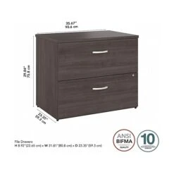 Bush Business Furniture Hybrid 2-Drawer Lateral File Cabinet, Letter/Legal, Storm Gray, 36" (HYF136SGSU-Z) 3 Bush Business Furniture Hybrid 2-Drawer Lateral File Cabinet, Letter/Legal, Storm Gray, 36" (HYF136SGSU-Z) -Office Supply Shop sp147695954 sc7