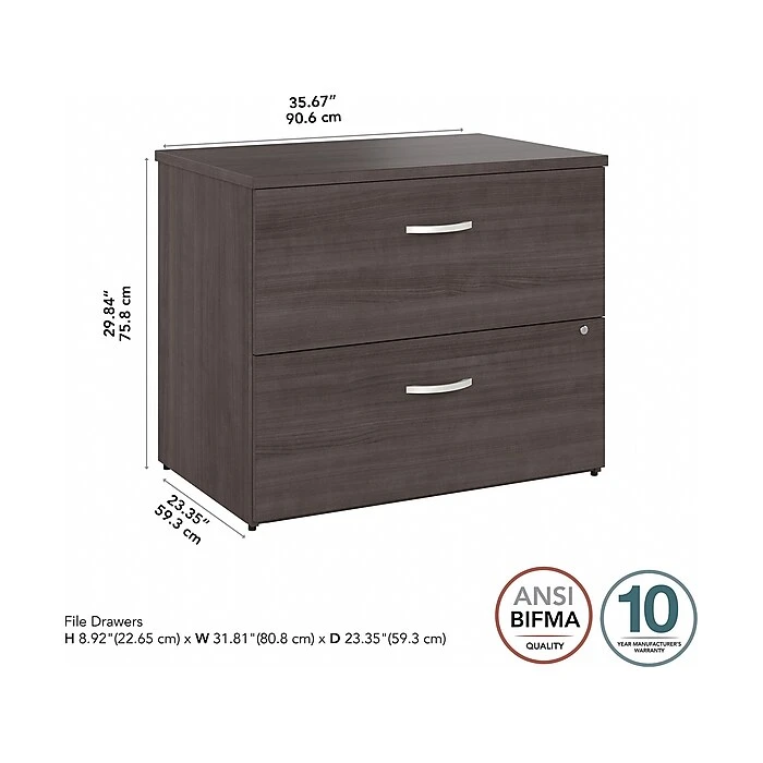 Bush Business Furniture Hybrid 2-Drawer Lateral File Cabinet, Letter/Legal, Storm Gray, 36" (HYF136SGSU-Z) Bush Business Furniture Hybrid 2-Drawer Lateral File Cabinet, Letter/Legal, Storm Gray, 36" (HYF136SGSU-Z) -Office Supply Shop sp147695954 sc7