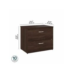 Bush Business Furniture Hybrid 2-Drawer Lateral File Cabinet, Letter/Legal, Black Walnut, 36" (HYF136BWSU-Z) -Office Supply Shop sp147695962 sc7