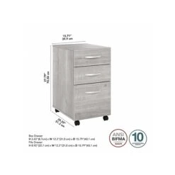Bush Business Furniture Hybrid 3-Drawer Mobile File Cabinet, Letter/Legal, Platinum Gray, 20" (HYF216PGSU-Z) -Office Supply Shop sp147788139 sc7