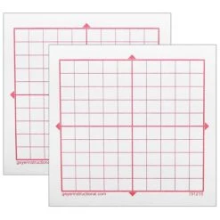 Geyer Instructional Graphing Sticky Notes, 3" X 3", White, XY Axis, 10 X 10 Grid, 4 Pads Per Pack, 2 Packs (GYR151215-2)