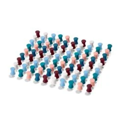 Poppin Push Pins, Assorted Colors, 100/Box (101378)