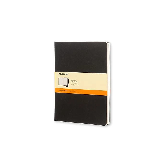 Moleskine Cahier Soft Cover Journal, 7.5" x 9.75", Black, 3/Pack (705014) Moleskine Cahier Soft Cover Journal, 7.5" X 9.75", Black, 3/Pack (705014) -Office Supply Shop sp152889567 sc7