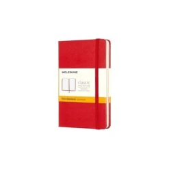 Moleskine Classic Hard Cover Pocket Notebook, 3.5" X 5.5", Narrow Ruled, 192 Sheets, Red (MM710RF)