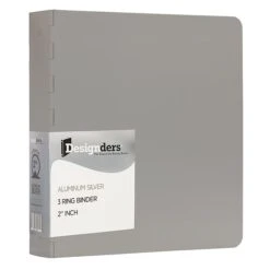 JAM Paper Aluminum 2" 3-Ring Binder, Silver (301933555)