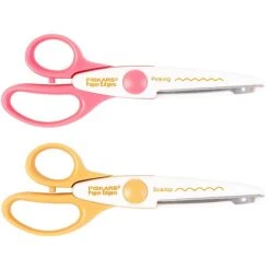 Fiskars Paper Edgers, Blunt Tip, Pinking/Scallop, 2/Pack (119870-1003)