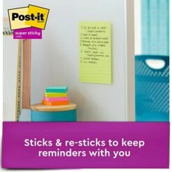 Post-it® Super Sticky Notes, 5" X 8", Energy Boost Collection, Lined, 4 Pads/Pack, 45 Sheets/Pad (5845-SSUC) -Office Supply Shop sp161314592 sc7