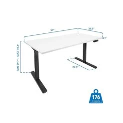 Mount-It! 30"-49"H Adjustable Electric Sit-Stand Desk, White/Black (MI-18064) 3 Mount-It! 30"-49"H Adjustable Electric Sit-Stand Desk, White/Black (MI-18064) -Office Supply Shop sp161382661 sc7
