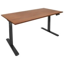 Mount-It! 30"-49"H Adjustable Electric Sit-Stand Desk, Brown/Black (MI-18065)