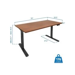 Mount-It! 30"-49"H Adjustable Electric Sit-Stand Desk, Brown/Black (MI-18065) -Office Supply Shop sp161382666 sc7