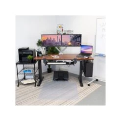 Mount-It! 30"-49"H Adjustable Electric Sit-Stand Desk, Brown/Black (MI-18065) -Office Supply Shop sp161382667 sc7