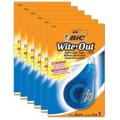 BIC Wite-Out EZ Correct Correction Tape, White, Pack Of 6 (BICWOTAPP11-6)