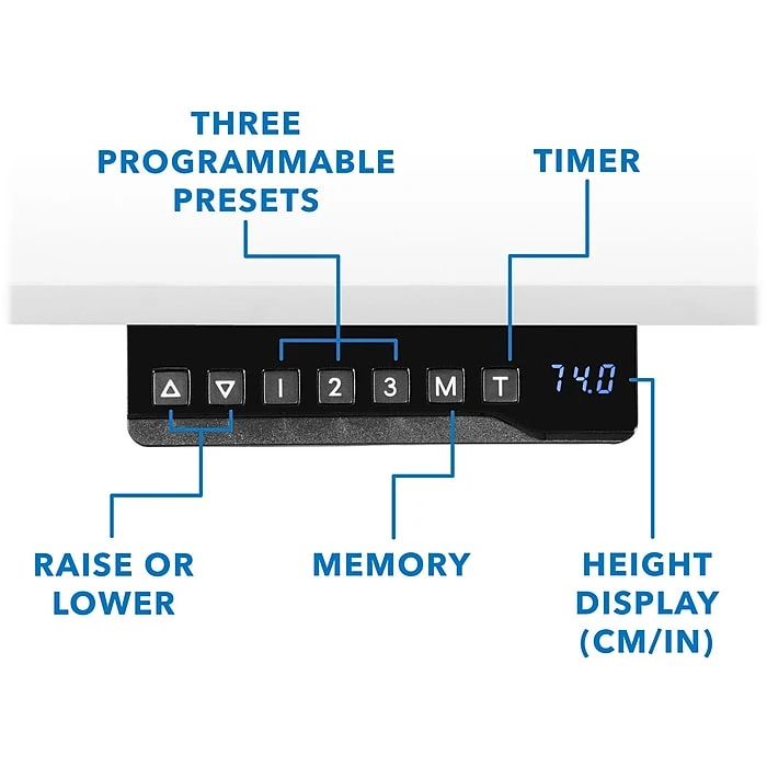 Mount-It! 30"-49"H Adjustable Electric Sit-Stand Desk, White (MI-18060) Mount-It! 30"-49"H Adjustable Electric Sit-Stand Desk, White (MI-18060) -Office Supply Shop sp161464404 sc7