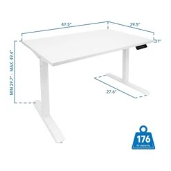 Mount-It! 30"-49"H Adjustable Electric Sit-Stand Desk, White (MI-18060) 3 Mount-It! 30"-49"H Adjustable Electric Sit-Stand Desk, White (MI-18060) -Office Supply Shop sp161464405 sc7