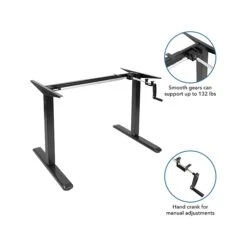 Mount-It! 30"-50"H Adjustable Hand Crank Sit-Stand Desk, White/Black (MI-18070) -Office Supply Shop sp161464425 sc7