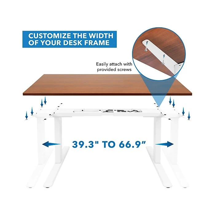 Mount-It! 25"-51"H Adjustable Electric Sit-Stand Desk, Brown/White (MI-18068) Mount-It! 25"-51"H Adjustable Electric Sit-Stand Desk, Brown/White (MI-18068) -Office Supply Shop sp161464441 sc7