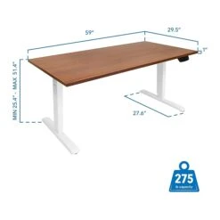 Mount-It! 25"-51"H Adjustable Electric Sit-Stand Desk, Brown/White (MI-18068) 3 Mount-It! 25"-51"H Adjustable Electric Sit-Stand Desk, Brown/White (MI-18068) -Office Supply Shop sp161464443 sc7