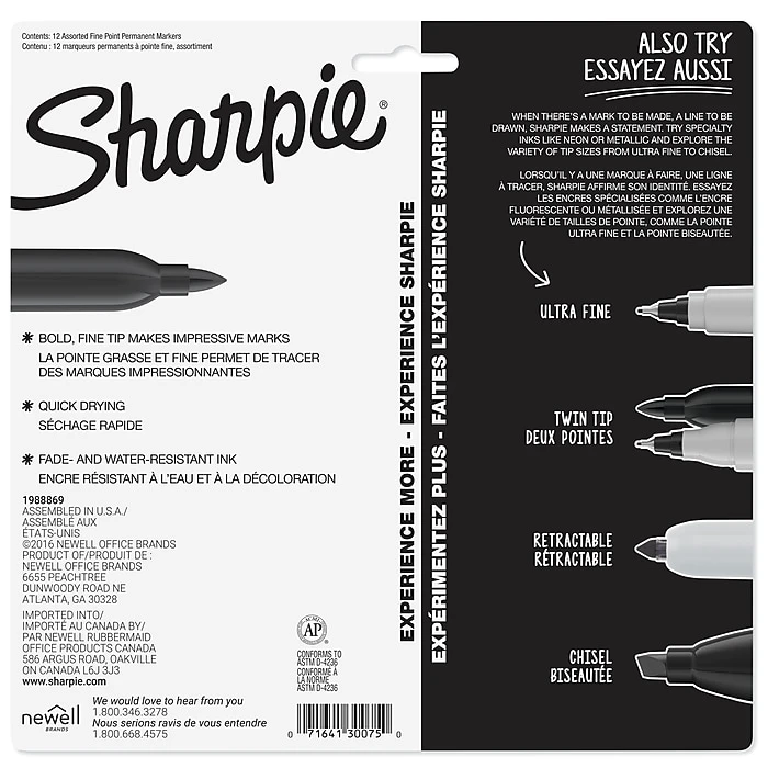Sharpie Permanent Marker, Fine Tip, Assorted, Dozen (30075) Sharpie Permanent Marker, Fine Tip, Assorted, Dozen (30075) -Office Supply Shop sp161466728 sc7
