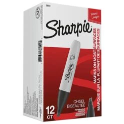 Sharpie Permanent Marker, Chisel Tip, Black, Dozen (38201) -Office Supply Shop sp161466735 sc7