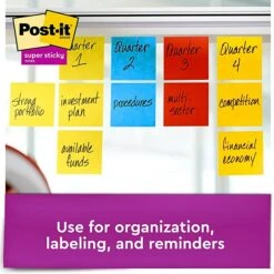 Post-it® Super Sticky Notes, 3" X 3", Playful Primaries Collection, 90 Sheets/Pad, 12 Pads/Pack (654-12SSAN) -Office Supply Shop sp161998303 sc7