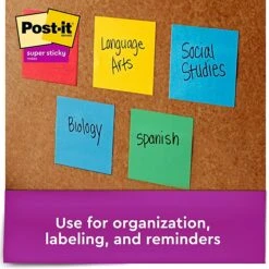 Post-it® Super Sticky Notes, 3" X 3", Playful Primaries Collection, 90 Sheets/Pad, 24 Pads/Pack (654-24SSCYN) -Office Supply Shop sp161998322 sc7