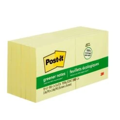 Post-it® Greener Notes, 3" X 3", Canary Yellow, 100 Sheets/Pad, 12 Pads/Pack (654-RP) -Office Supply Shop sp164714341 sc7