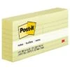 Post-it® Notes, 3" X 3", Canary Yellow, Lined, 100 Sheets/Pad, 6 Pads/Pack (630-6PK)