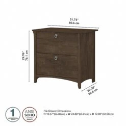 Bush Furniture Salinas 2-Drawer Lateral File Cabinet, Letter/Legal, Ash Brown, 31.73" (SAF132ABR-03) -Office Supply Shop sp164749924 sc7