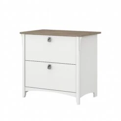 Bush Furniture Salinas 2-Drawer Lateral File Cabinet, Letter/Legal, Shiplap Gray/Pure White, 31.73" (SAF132G2W-03)