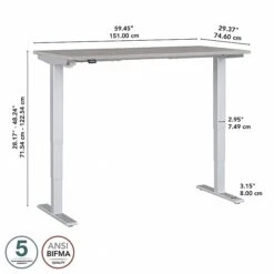 Bush Business Furniture Move 40 Series 28"-48" Adjustable Standing Desk, Platinum Gray/Cool Gray Metallic (M4S6030PGSK) -Office Supply Shop sp166198224 sc7