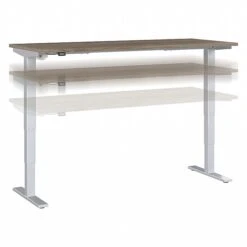Bush Business Furniture Move 40 Series 28"-48" Adjustable Standing Desk, Modern Hickory/Cool Gray Metallic (M4S7230MHSK)