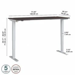 Bush Business Furniture Move 40 Series 28''-48'' Adjustable Standing Desk, Storm Gray/Cool Gray Metallic (M4S7230SGSK) -Office Supply Shop sp166198372 sc7