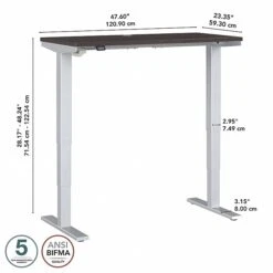 Bush Business Furniture Move 40 Series 28''-48'' Adjustable Standing Desk, Storm Gray/Cool Gray Metallic (M4S4824SGSK) -Office Supply Shop sp166198425 sc7