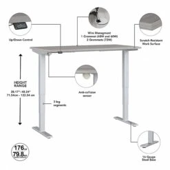 Bush Business Furniture Move 40 Series 28"-48" Adjustable Standing Desk, Platinum Gray/Cool Gray Metallic (M4S6030PGSK) -Office Supply Shop sp166198431 sc7
