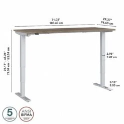 Bush Business Furniture Move 40 Series 28"-48" Adjustable Standing Desk, Modern Hickory/Cool Gray Metallic (M4S7230MHSK) -Office Supply Shop sp166198536 sc7