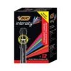 BIC Intensity Permanent Markers, Tank Style, Chisel Tip, Black, 12/Pack (GPMM11BLK)