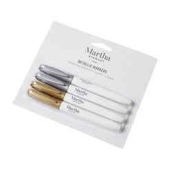 Martha Stewart Wet Erase Markers, Gold/Silver, 4/Pack (MS104J)