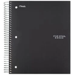 Mead Five Star 5-Subject Notebook, 8" X 10.5", Wide Ruled, 200 Sheets, Each(51016)